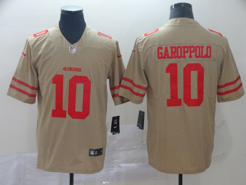Men San Francisco 49ers #10 Garoppolo Yellow Nike Vapor Untouchable Limited NFL Jersey->san francisco 49ers->NFL Jersey